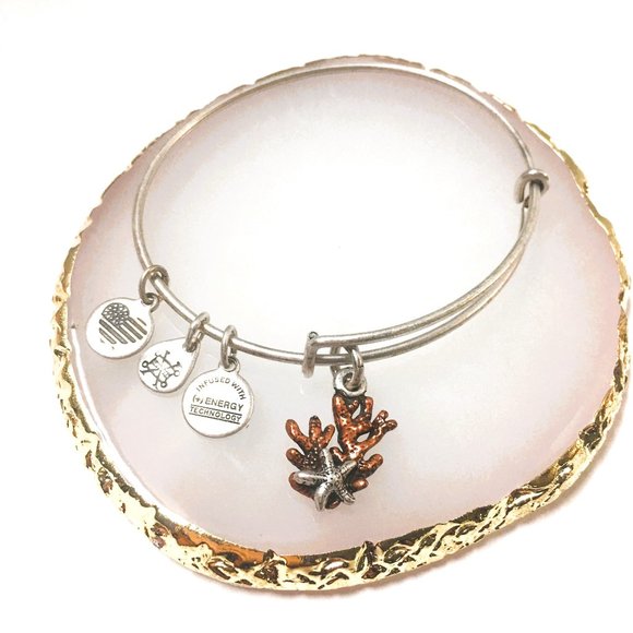 Alex and Ani Coral Reef Starfish Ocean Beach Silver Charm Bracelet adjustable - Picture 2 of 2